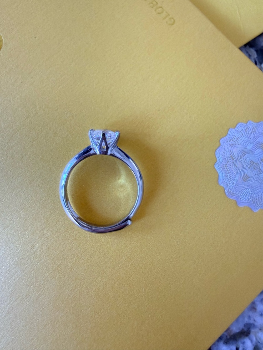 Classic Silver Solitaire Ring with White Stone - Unbranded - Picture 2 of 3